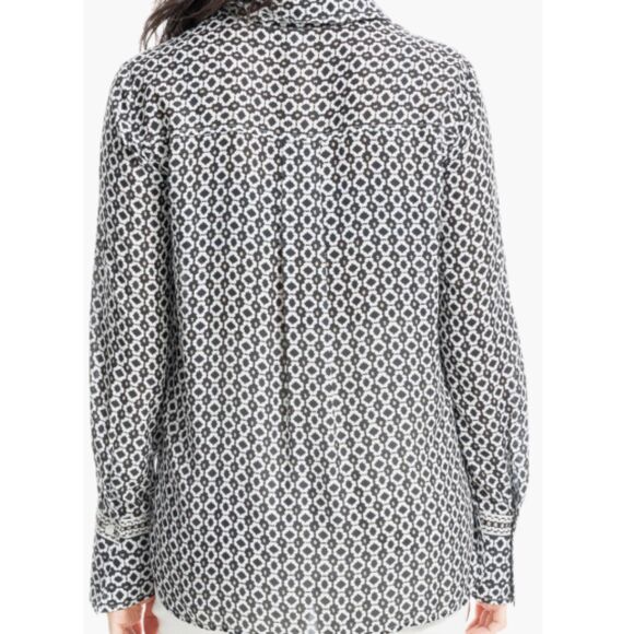 Max Studio Black/White Print Blouse - Size L - NWT - Picture 2 of 7